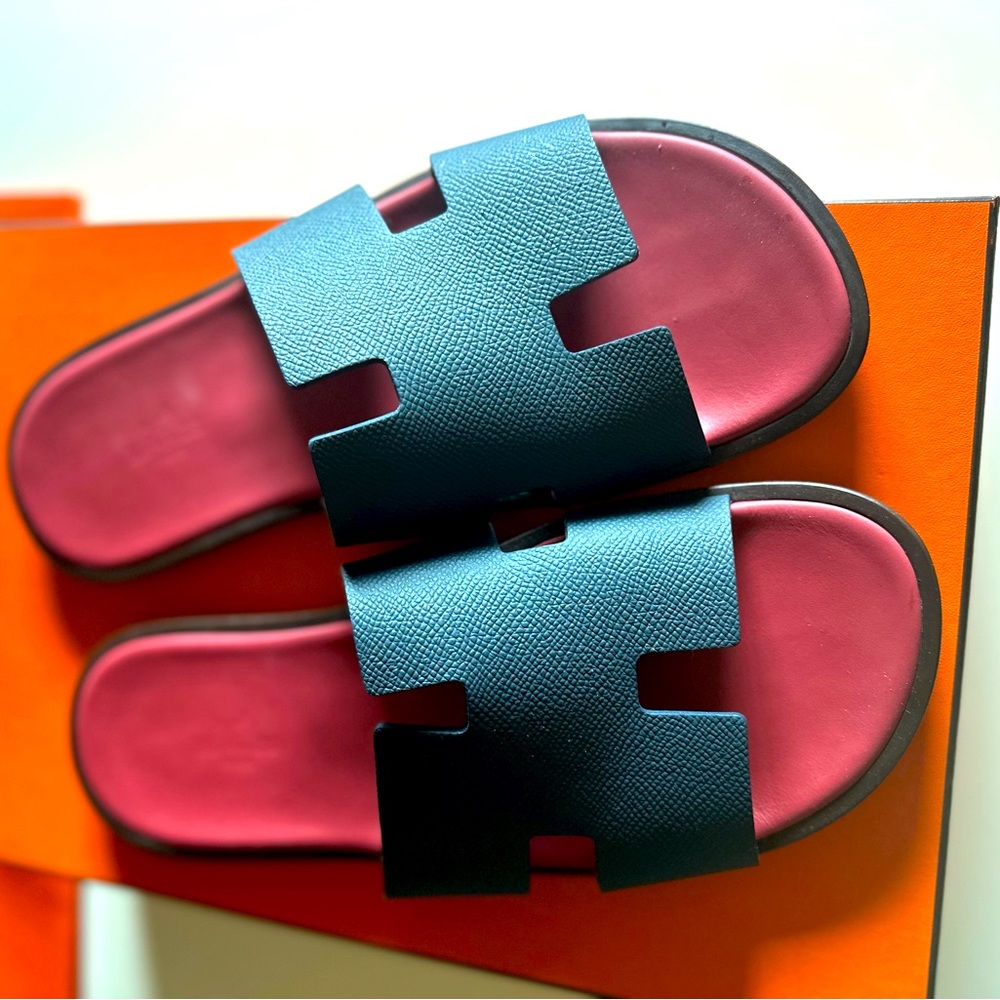 Hermes blue and red.Bought at the Hermes in Miami Design district.